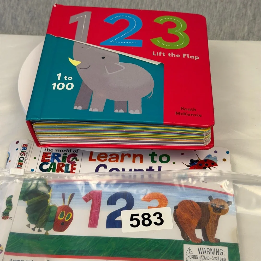 Heath McKenzie 123 Lift the Flap 1 to 100 & Eric‎ Carle Learn to Count Book Lot